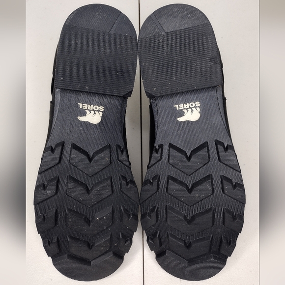 Sorel Emelie Black Leather Waterproof Chelsea Casual Ankle Boots Sz 6 - Picture 9 of 13